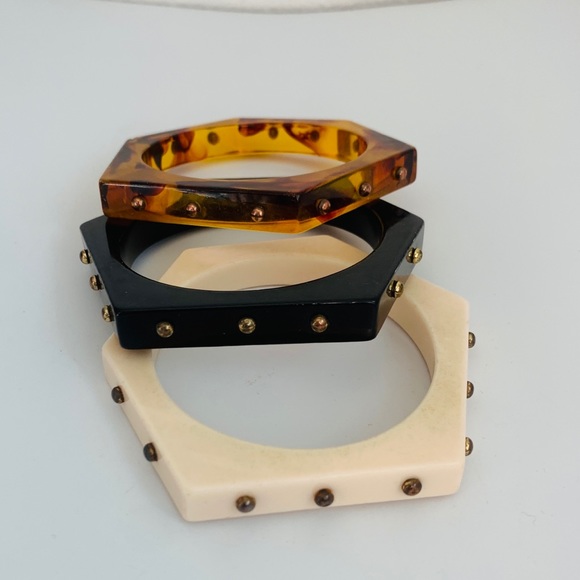 Vintage Jewelry - Vintage Hexagon Bangle Bracelets